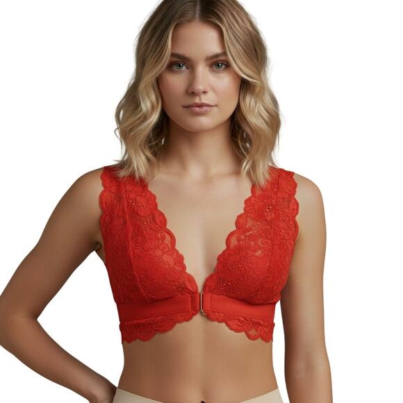 We Are HAH Got Ur Back Lace Bralette in Red NWT Women’s XS - Picture 1 of 9